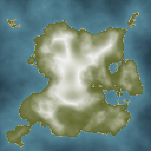 Paint map showing island shape