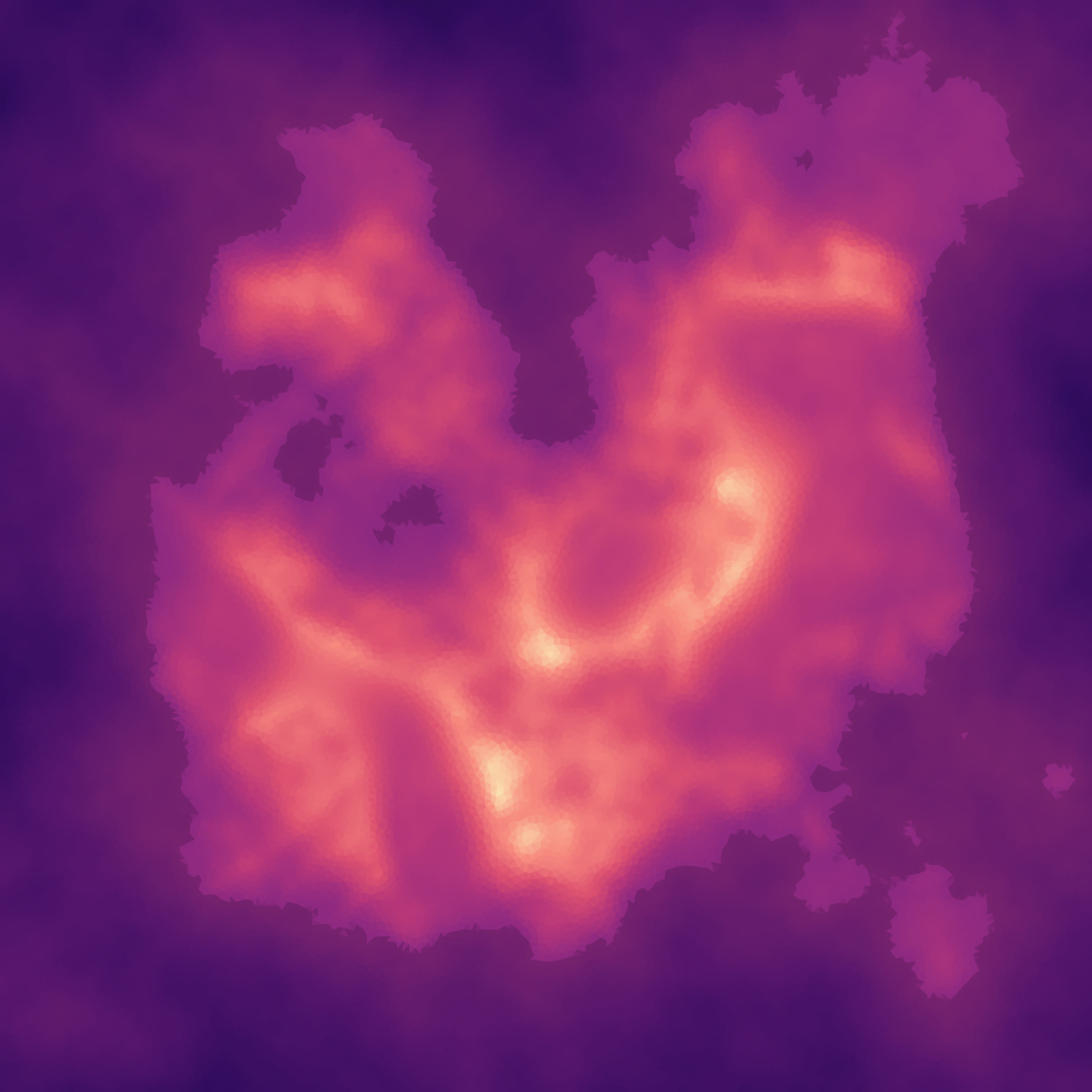 Paint map sampled at triangle centroids