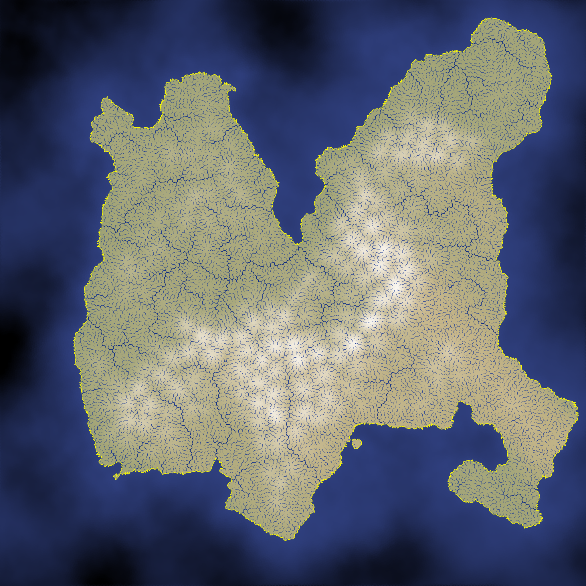 Final rendered island with all systems